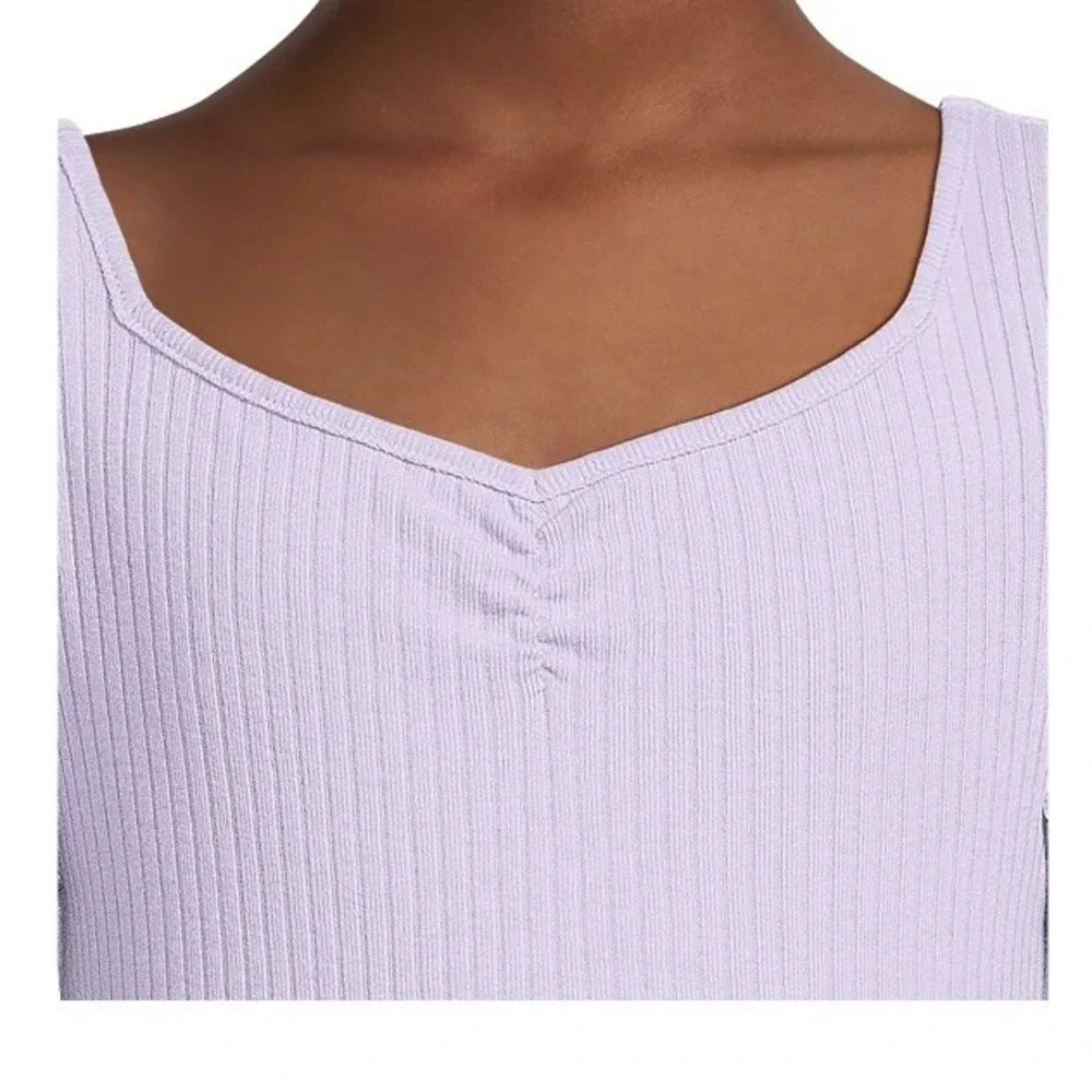 Wonder Nation Girls Rib Top XS 4-5 New with Tags Lilac Bud Lettuce Edge Soft